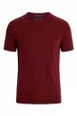 Bisiklet Yaka Bordo Giza Pamuk Triko T-Shirt