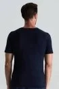 Bisiklet Yaka Lacivert Giza Pamuk Triko T-Shirt - Thumbnail