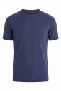 Bisiklet Yaka Mavi Giza Pamuk Triko T-Shirt