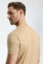 Bisiklet Yaka Kum Rengi T-Shirt - Thumbnail