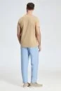 Bisiklet Yaka Kum Rengi T-Shirt - Thumbnail