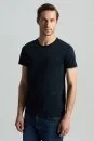 Bisiklet Yaka Lacivert Basic T-Shirt - Thumbnail