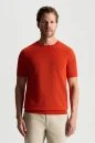 Bisiklet Yaka Saf Pamuk Kırmızı Triko T-Shirt