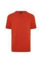 Bisiklet Yaka Saf Pamuk Kırmızı Triko T-Shirt