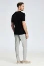 Bisiklet Yaka Siyah Giza Pamuk Triko T-Shirt