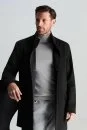 Açık Gri Boğazlı Slim Fit Merino Yün Triko - Thumbnail