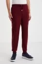 Bordo Merino Yün Activewear Triko Pantolon - Thumbnail