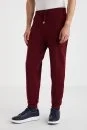 Bordo Merino Yün Activewear Triko Pantolon - Thumbnail