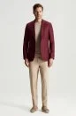 Keten Karışım Bordo Yazlık Blazer Ceket