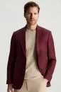 Keten Karışım Bordo Yazlık Blazer Ceket
