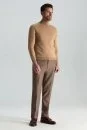 Camel Boğazlı Slim Fit Merino Yün Triko - Thumbnail