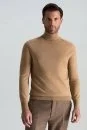 Camel Boğazlı Slim Fit Merino Yün Triko - Thumbnail
