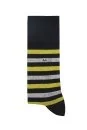 Çizgili Siyah Yazlık Pamuk Çorap - Thumbnail