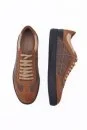 Desenli Tütün Rengi Triko Sneaker - Thumbnail