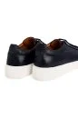 Doğal Deri El Yapımı Lacivert Sneaker - Thumbnail