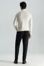 Ekru Boğazlı Slim Fit Merino Yün Triko - Thumbnail
