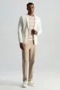Extrafine Merino Ekru Triko Blazer Ceket - Thumbnail