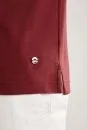 Fermuar Detaylı Bordo Polo Yaka T-Shirt - Thumbnail
