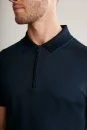 Fermuar Detaylı Lacivert Polo Yaka T-Shirt - Thumbnail