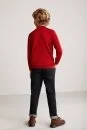 Fermuarlı Merino Yün Kırmızı Activewear Çocuk Triko - Thumbnail