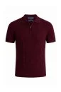 Giza Pamuk Argyle Desen Bordo Triko Polo