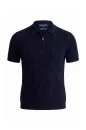 Giza Pamuk Argyle Desen Lacivert Triko Polo