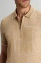Giza Pamuk Paisley Desen Bej Triko Polo