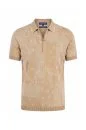 Giza Pamuk Paisley Desen Bej Triko Polo