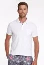 Havlu Kumaş Beyaz Polo Yaka T-Shirt - Thumbnail