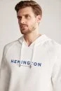 Hemington Logolu Kapüşonlu Beyaz Hoody - Thumbnail