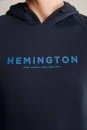 Hemington Logolu Kapüşonlu Lacivert Hoody - Thumbnail