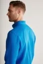 İndigo Mavi Saf Keten Spor Gömlek - Thumbnail