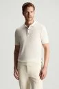 İpek Karışım Beyaz Triko Polo