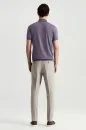 İpek Pamuk Karışım Fermuar Detaylı Mor Triko Polo