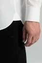 İpek Pamuk Karışım İtalyan Yaka Beyaz Gömlek İpek Pamuk Karışım İtalyan Yaka Beyaz Gömlek - Thumbnail