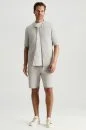 İtalyan İplik Açık Gri Triko Lounge Hırka
