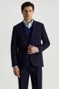 İtalyan Keten-Yün Lacivert Yazlık Blazer Ceket
