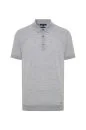 İtalyan Merino Yün Basic Açık Gri Triko Polo