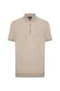 İtalyan Merino Yün Basic Krem Triko Polo