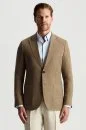 İtalyan Saf Keten Kahverengi Blazer Ceket