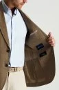 İtalyan Saf Keten Kahverengi Blazer Ceket