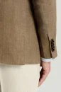 İtalyan Saf Keten Kahverengi Blazer Ceket