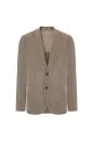 İtalyan Saf Keten Kahverengi Blazer Ceket