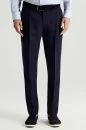 İtalyan Saf Yün Lacivert Klasik Dokuma Pantolon