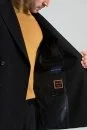 İtalyan Yün Karışımlı Siyah Kruvaze Blazer Ceket - Thumbnail