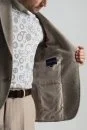 İtalyan Yün Kaşmir Tütün Rengi Blazer Ceket - Thumbnail