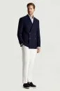 İtalyan Yün Lacivert Yazlık Kruvaze Ceket