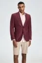 Saf Keten Bordo Yazlık Blazer Ceket - Thumbnail