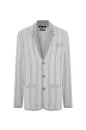 Kaşmir-İpek-Yün Karışım M Desenli Açık Gri Triko Blazer Ceket Kaşmir-İpek-Yün Karışım M Desenli Açık Gri Triko Blazer Ceket - Thumbnail