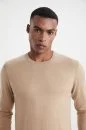 Kaşmir Karışım Bisiklet Yaka Camel Triko Kaşmir Karışım Bisiklet Yaka Camel Triko - Thumbnail